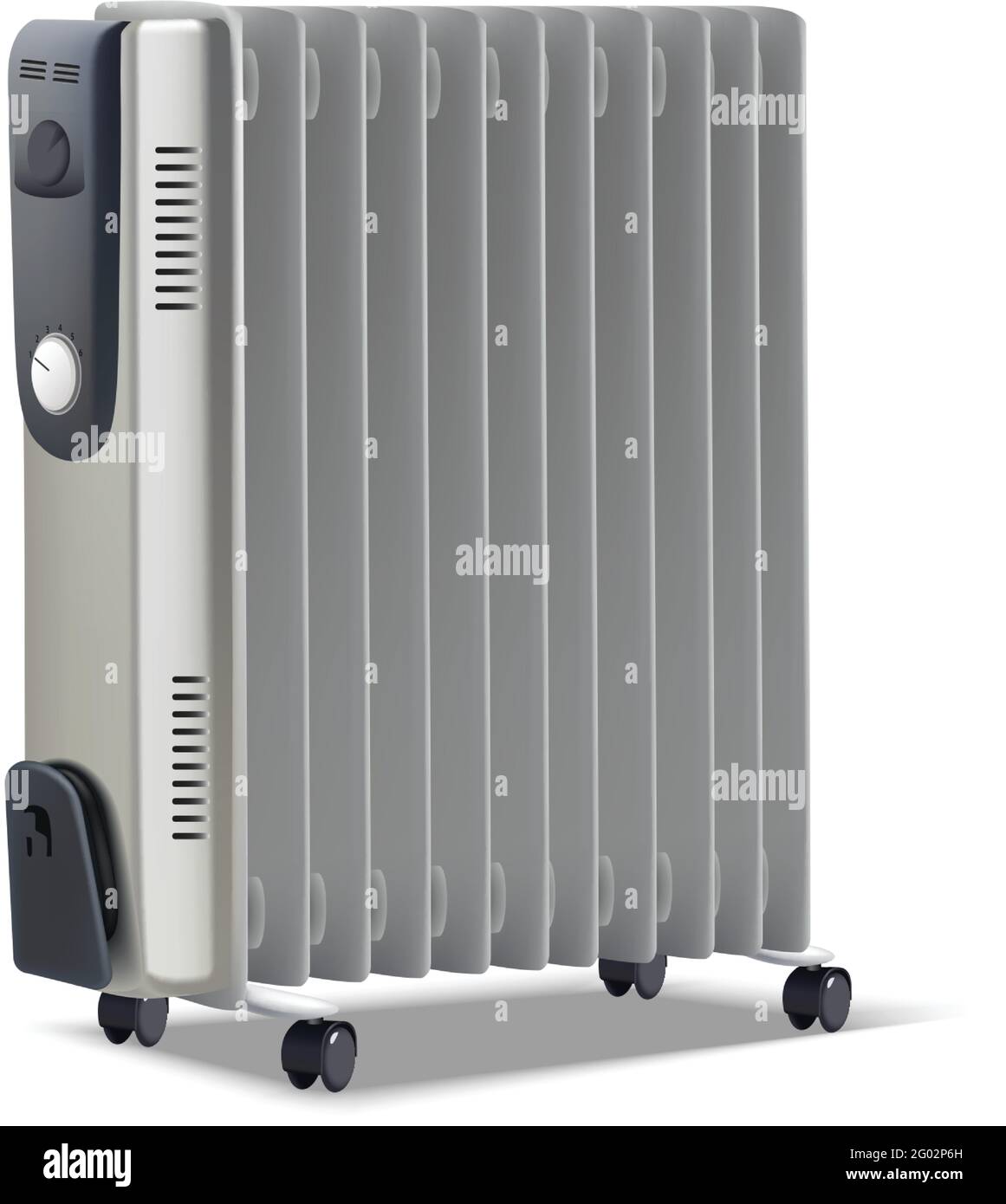 radiateur à icône vectorielle réaliste. Isolé sur fond blanc. Illustration de Vecteur