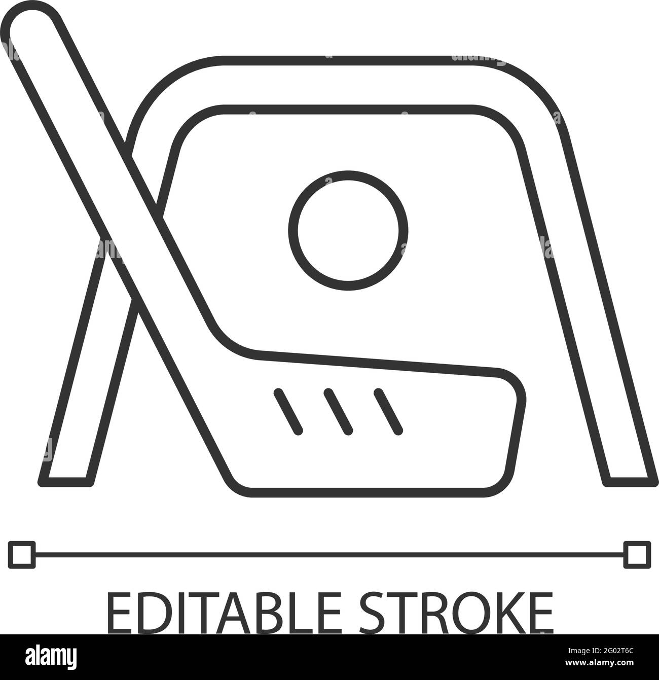 Icône linéaire Floor Hockey Illustration de Vecteur