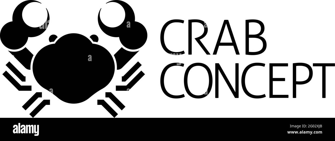 Concept d'icône d'étiquette de crabe Illustration de Vecteur