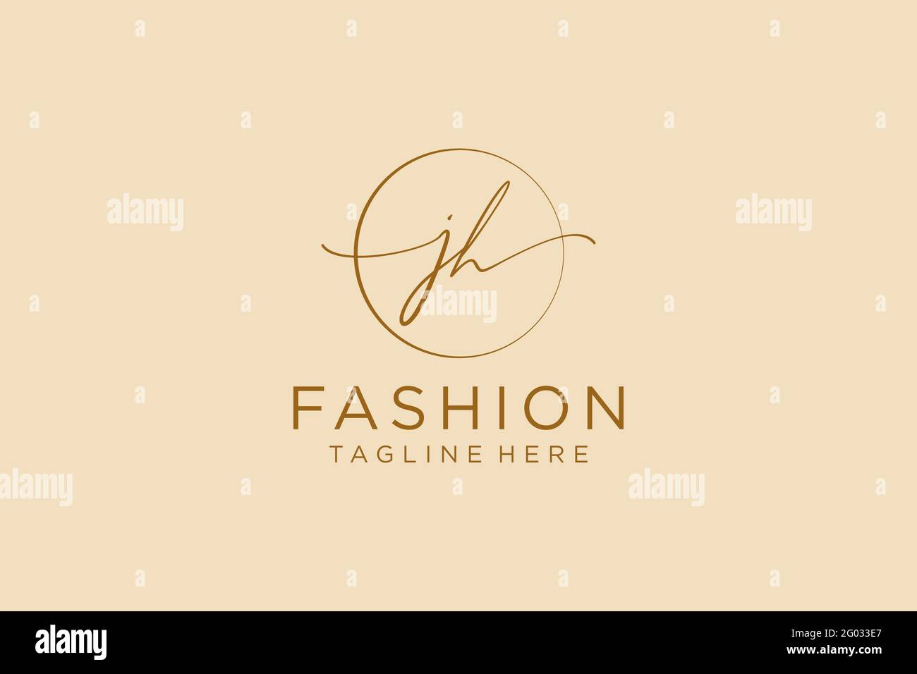 JH logo féminin beauté monogramme et élégant logo design, écriture logo de la signature initiale, mariage, mode, floral et botanique avec la création Illustration de Vecteur