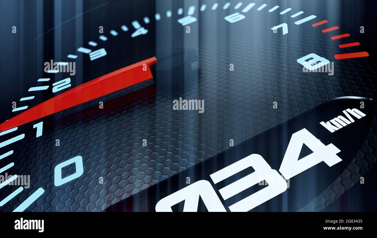 Animation 3D du tableau de bord de voiture de course Banque D'Images
