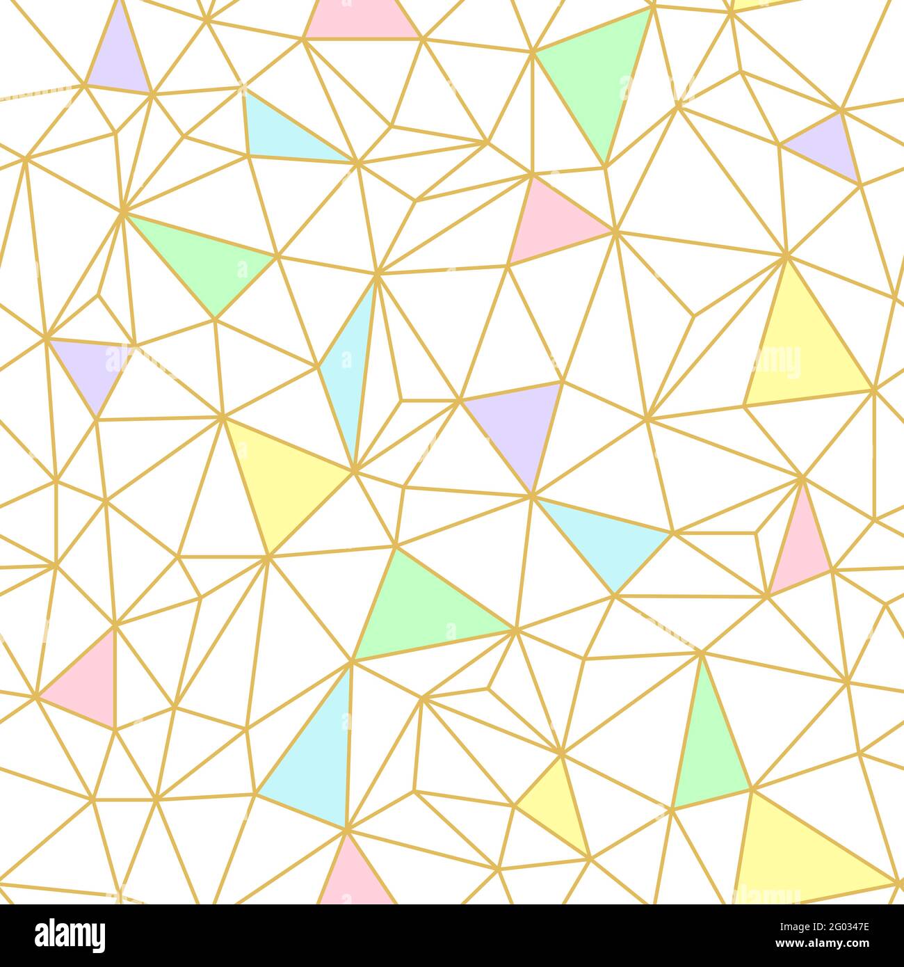 Motif de fil à géométrie vectorielle sans couture, mosaïque triangulaire dans des couleurs or et pastel. Arrière-plan géométrique pour le tissu, le scrapbooking, le papier peint, l'emballage. Illustration de Vecteur