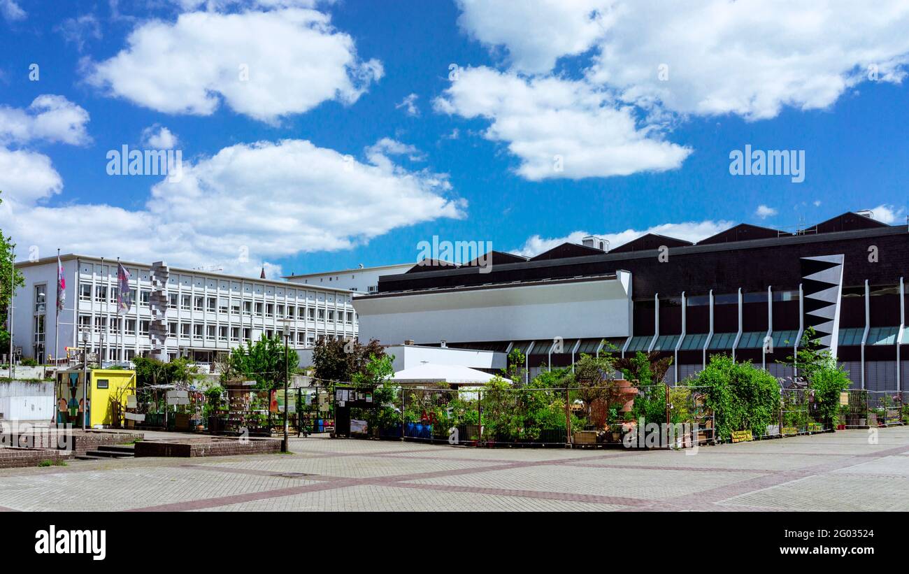 Wilhelm-Hack-Museum Ludwigshafen am Rhein, Allemagne, avec jardin communautaire HackgARten Banque D'Images