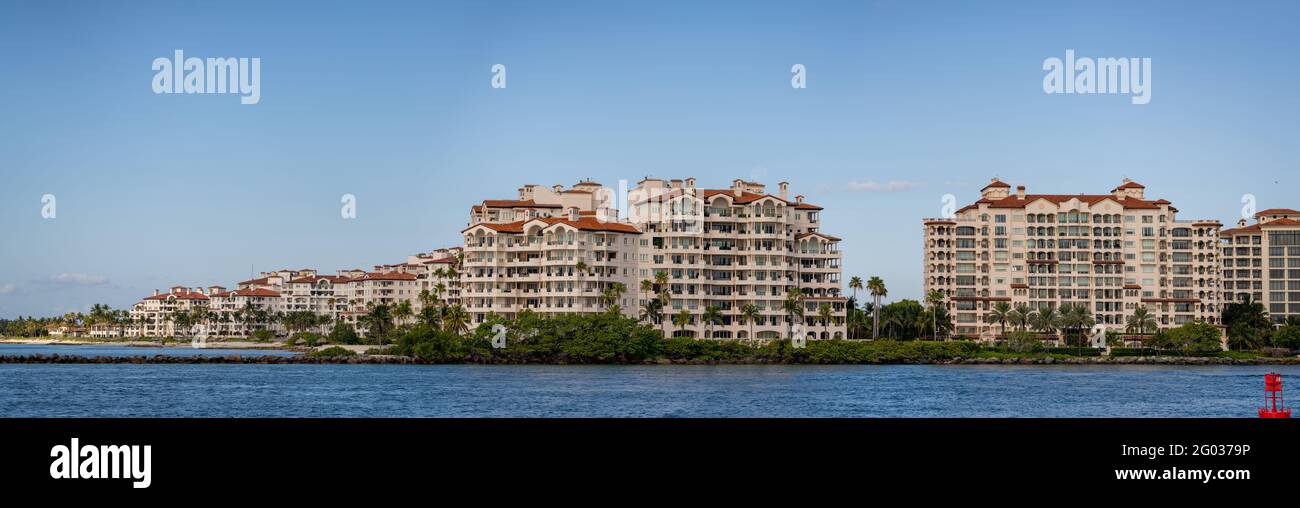Panorama de Miami Beach Fisher Island USA Banque D'Images