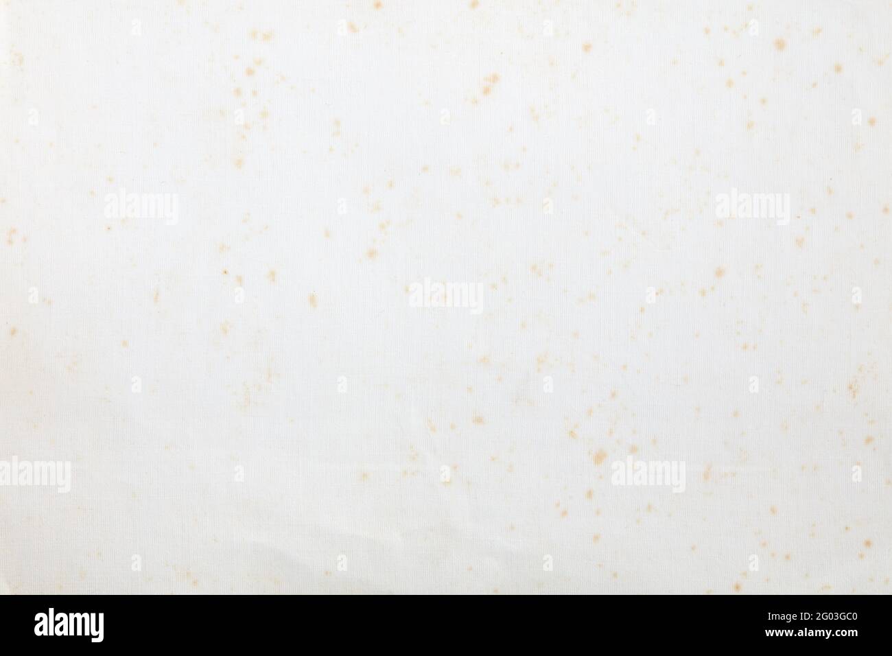 Vieux papier blanc avec taches beige et fond de texture filigrane Banque D'Images