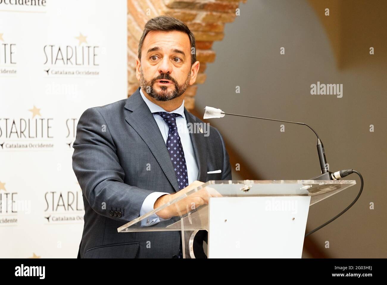 Vice-conseiller de Turismo au gouvernement Junta de Andalucia, Manuel Alejandro Cardenete, vu lors de la présentation de Starlite Catalana Occidente Festival 2021 à Marbella. (Photo de Francis Gonzalez / SOPA Images / Sipa USA) Banque D'Images