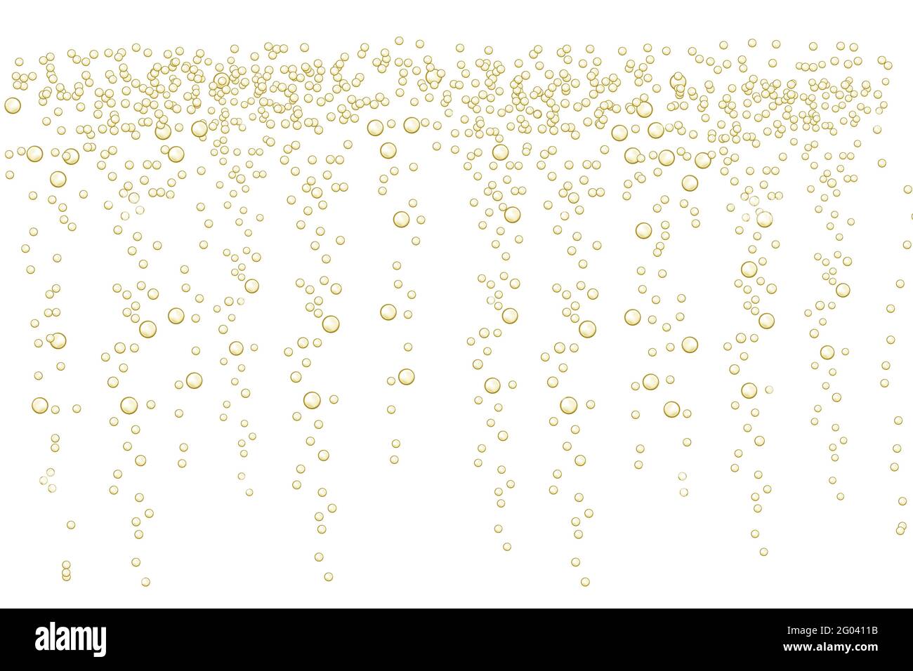 Un mélange de fuzzy dans une boisson au champagne effervescente, un effet sodo, de l'oxygène propre, de la bière ou du gaz. Illustration de Vecteur