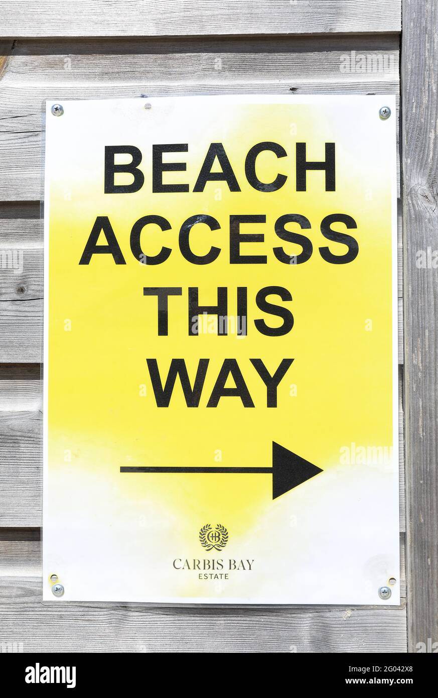 La plage de Carbis Bay, qui sera fermée pour le renforcement de la sécurité au sommet du G7, du 11 au 13 juin 2021, à Cornwall, au Royaume-Uni Banque D'Images