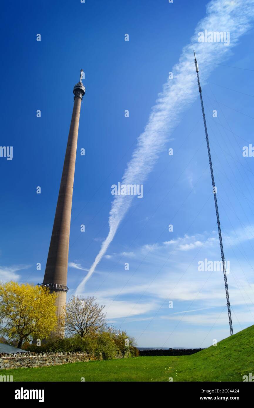 Royaume-Uni, West Yorkshire, station de transmission Emley Moor Banque D'Images