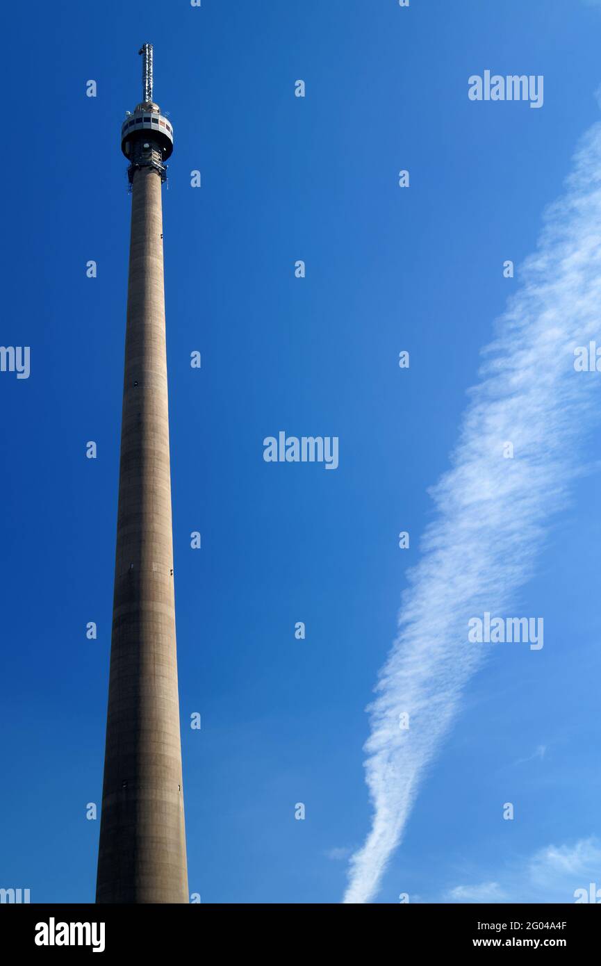 Royaume-Uni, West Yorkshire, station de transmission Emley Moor Banque D'Images