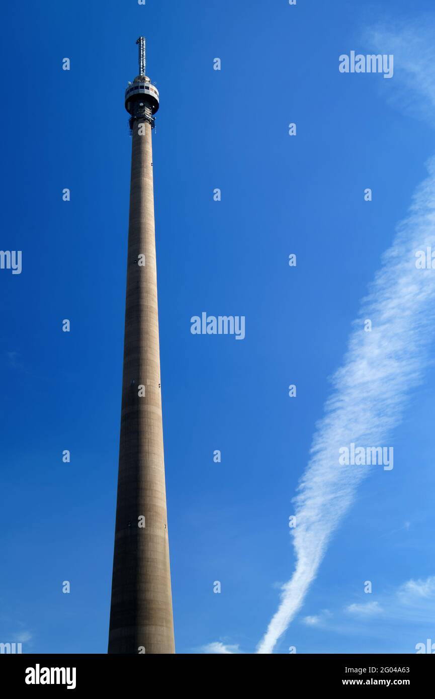 Royaume-Uni, West Yorkshire, station de transmission Emley Moor Banque D'Images