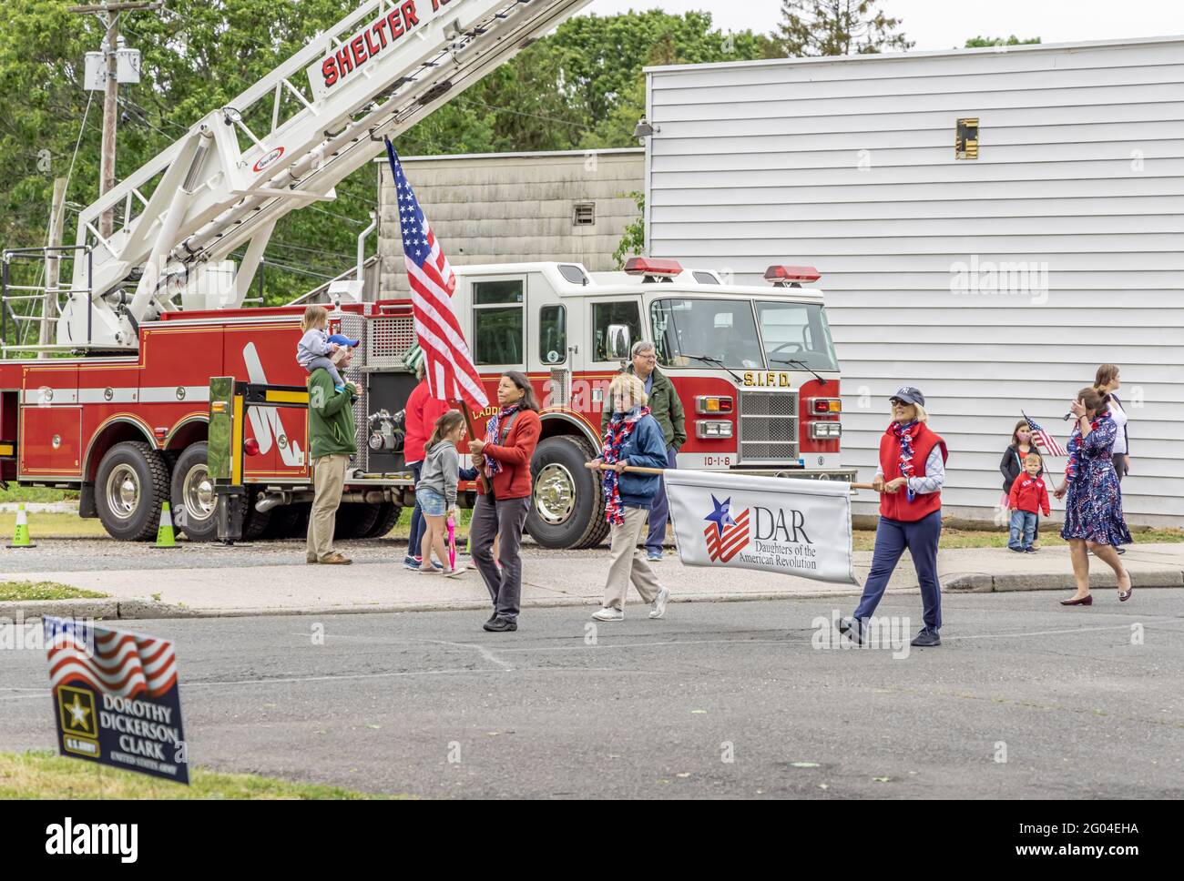 Refuge Island Memorial Day Parade, Shelter Island, NY Banque D'Images