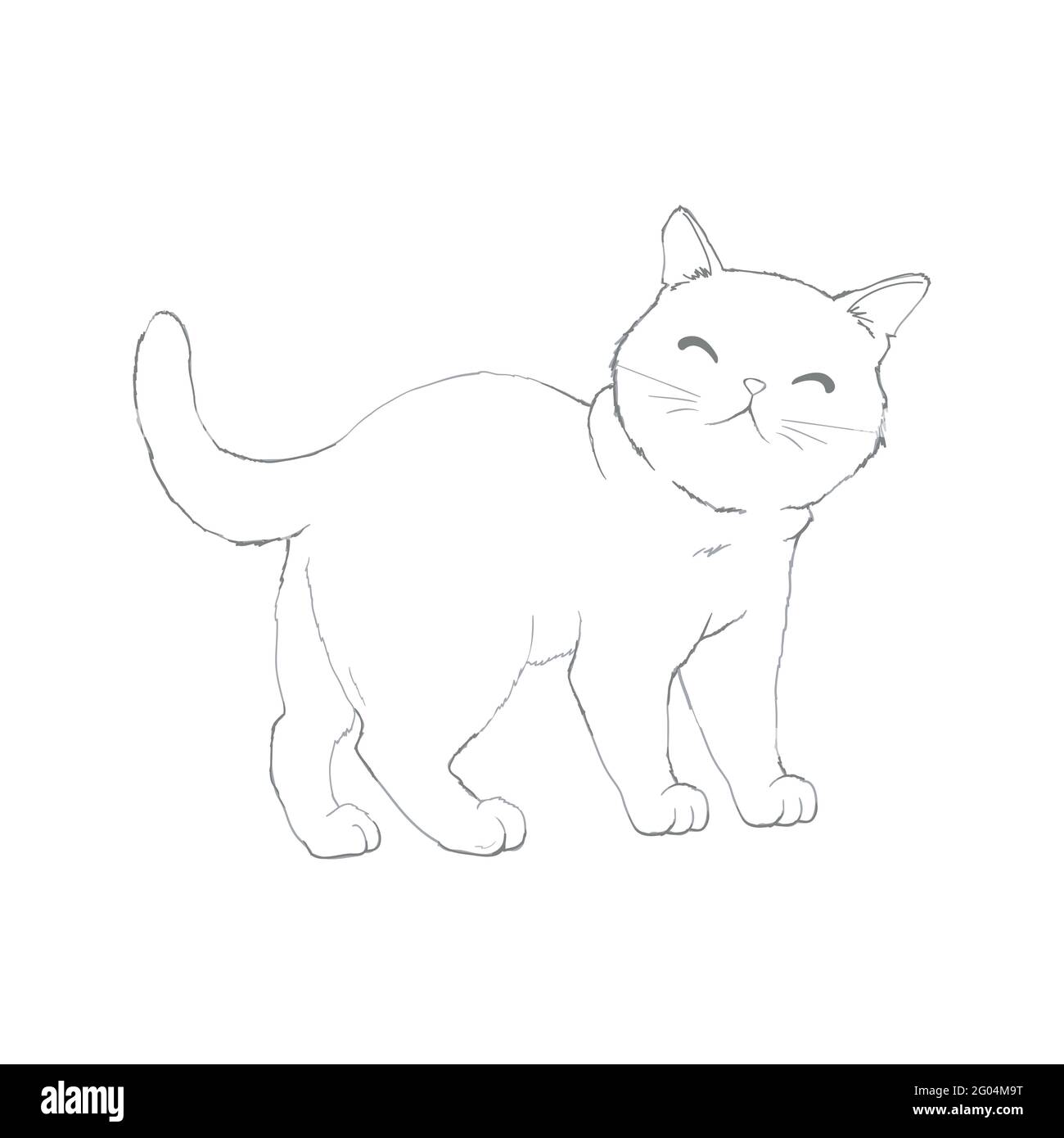 Esquisse D Un Chat Isole Sur Un Fond Blanc Joli Dessin De Chat Vectoriel Pour L Impression Image Vectorielle Stock Alamy