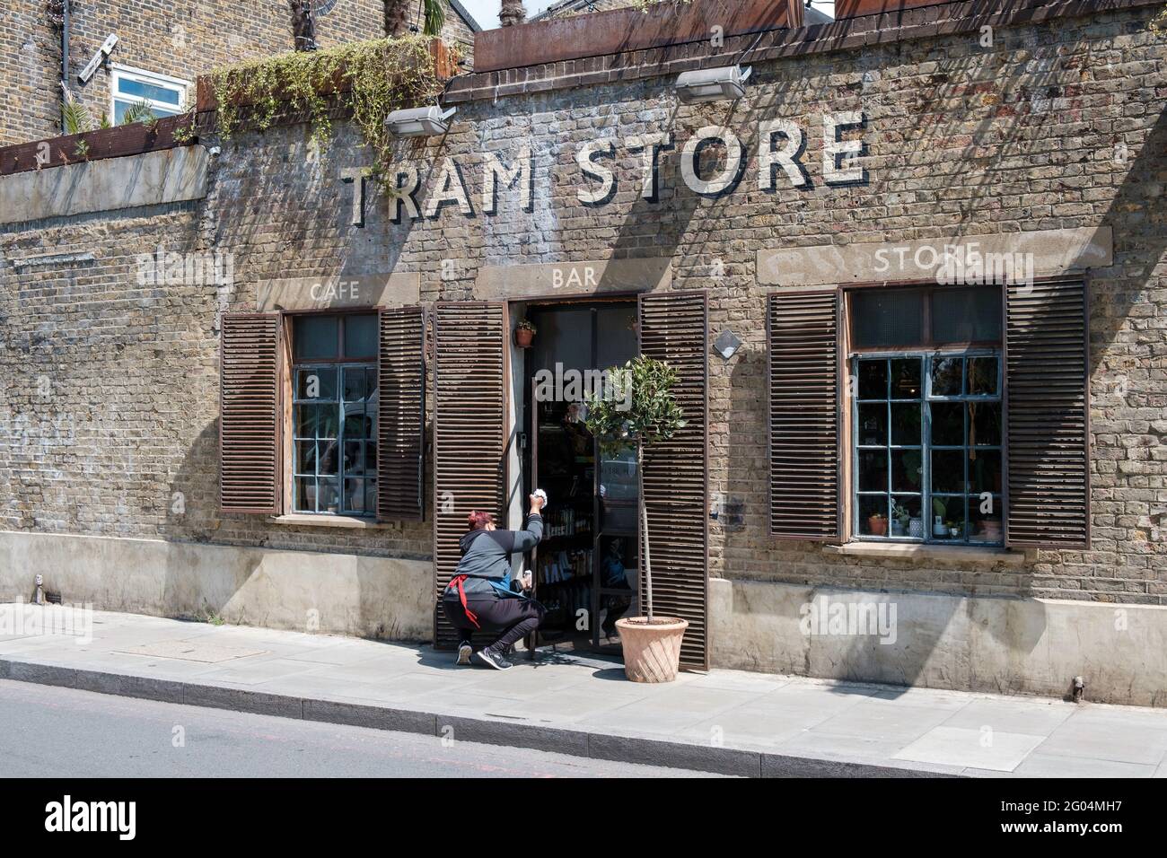 Tram Store, Hackney, Londres, Royaume-Uni Banque D'Images