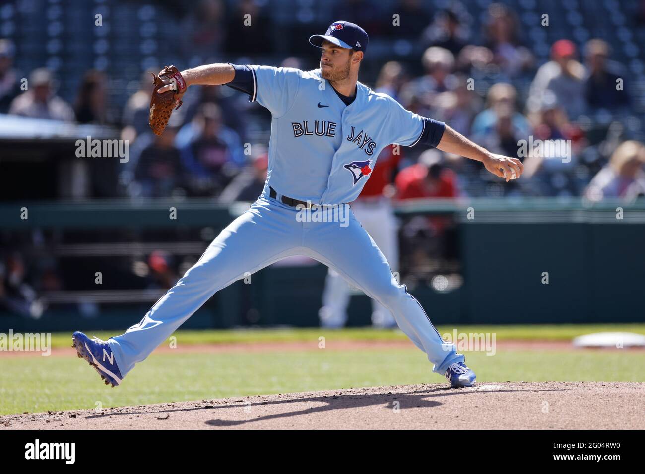 CLEVELAND, OH - Mai 30: Steven Matz (22) des Blue Jays de Toronto, au cours du match deux d'un double-tête contre les Cleveland Indians à Progressi Banque D'Images