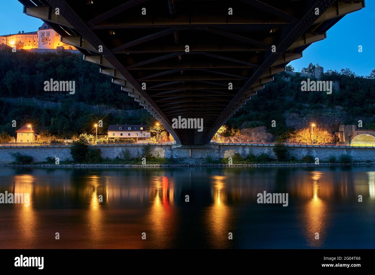 Vue depuis une ancienne forteresse Veste Oberhaus et Feste Niederhaus à Passau, Allemagne Banque D'Images