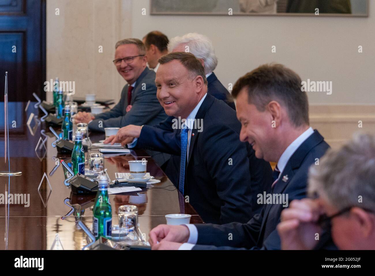 Le secrétaire d’État Michael R. Pompeo rencontre le président polonais Andrzej Duda, à Varsovie, en Pologne, le 15 août 2020 Banque D'Images