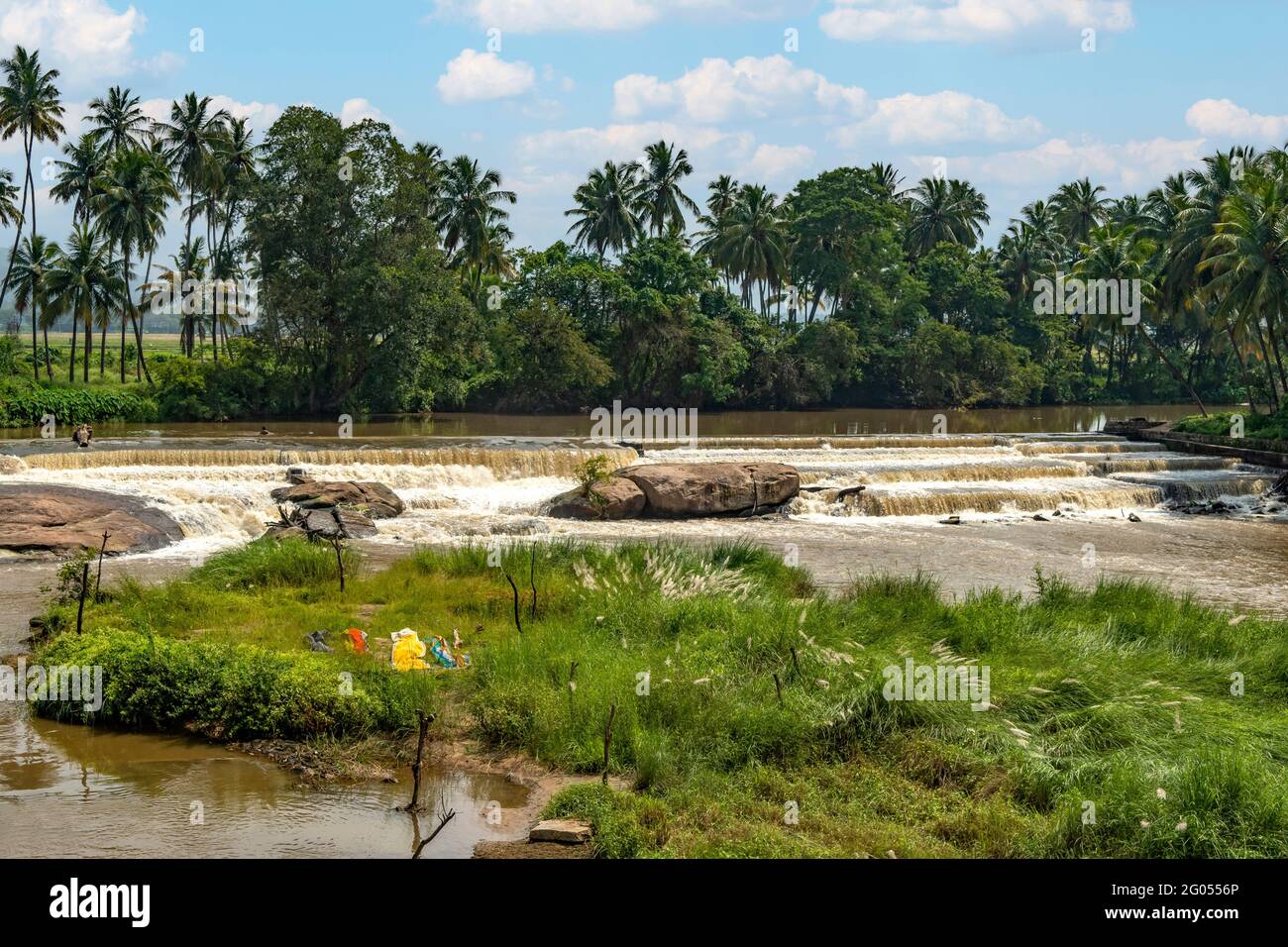 Veerapandi Veerapandi, rivière, Tamil Nadu, Inde Banque D'Images
