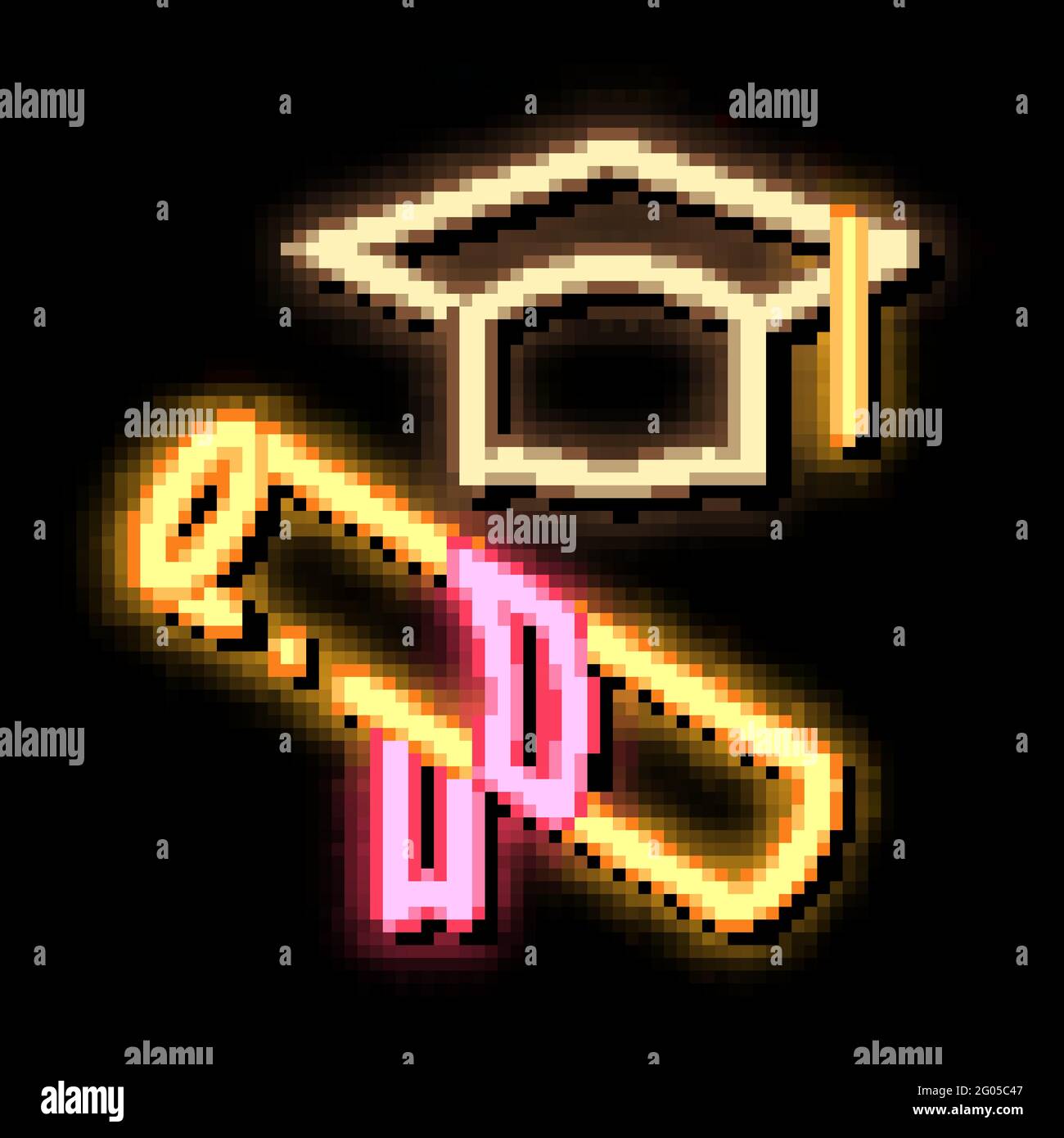 Illustration de l'icône néon des attributs de Graduate Academy Illustration de Vecteur