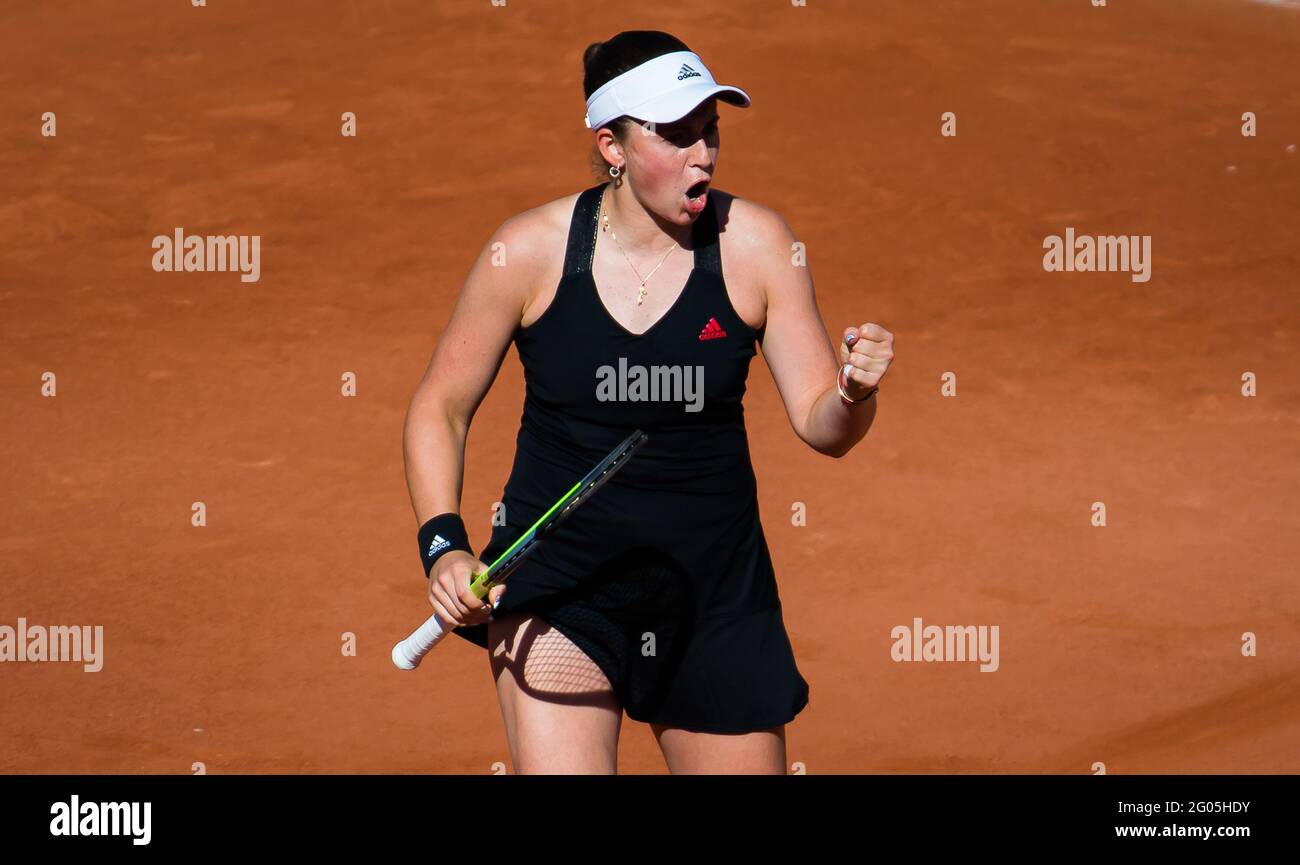 Jelena Ostapenko de Lettonie lors du premier tour du Roland-Garros 2021,  Grand Chelem tennis Tournament