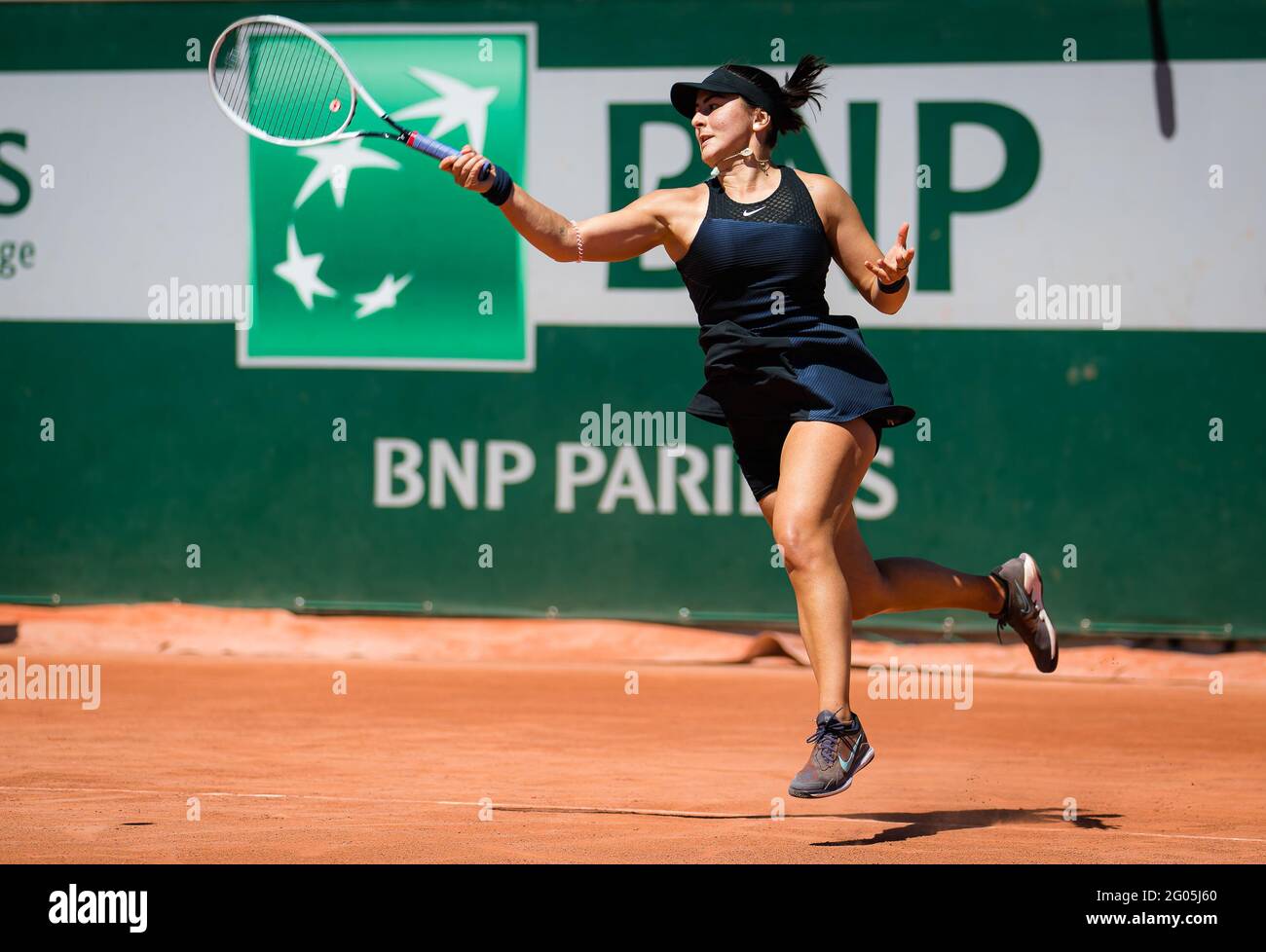 Bianca Andreescu du Canada lors de la première partie du tournoi de tennis  Roland-Garros 2021, Grand Chelem, le 31 mai 2021 au stade Roland-Garros à  Paris, France - photo Rob Prange /