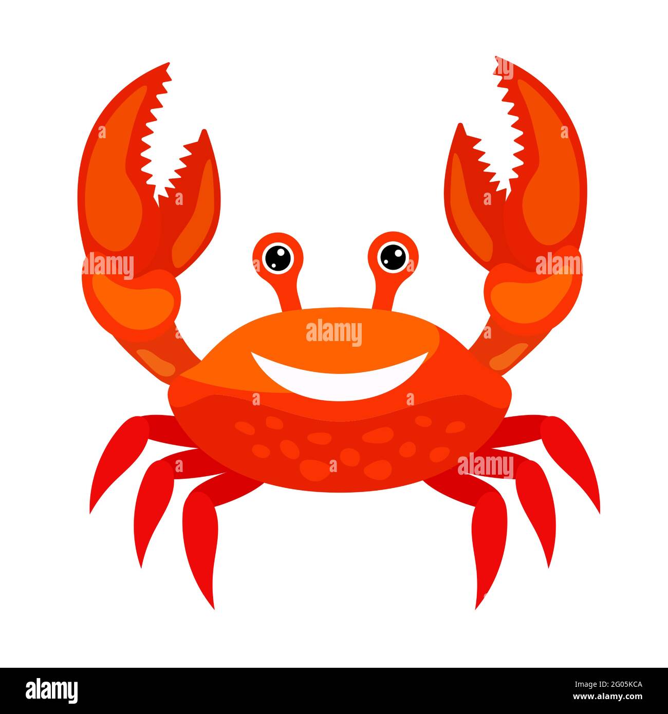 dessin animé rouge sourire crabe Illustration de Vecteur