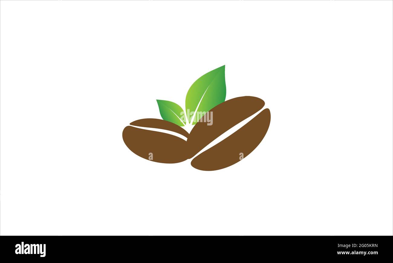 Illustration du logo icône des grains de café vert Illustration de Vecteur