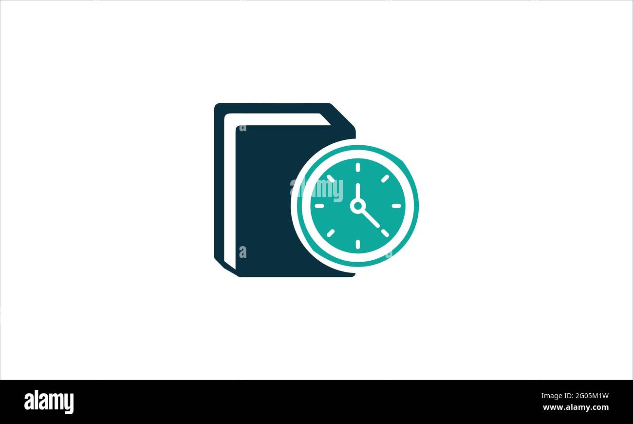 horloge sur le document icône logo illustration vecteur Illustration de Vecteur