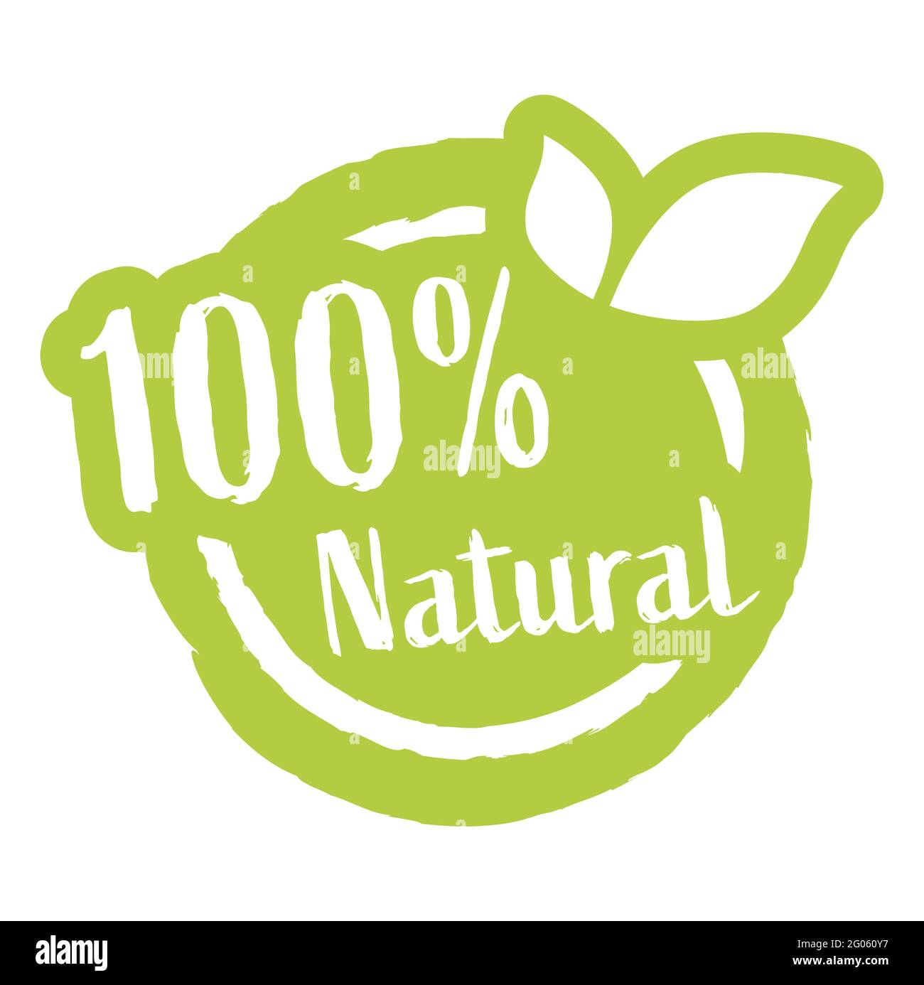 fichier vectoriel eps timbre rond vert moderne avec feuilles, texte blanc 100% naturel Illustration de Vecteur