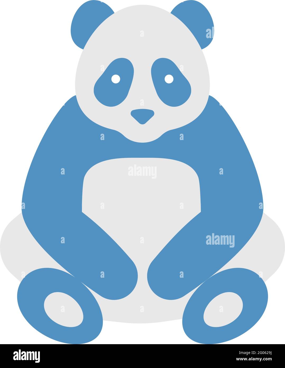 Icône de couleur plate à motif d'ours Panda Illustration de Vecteur