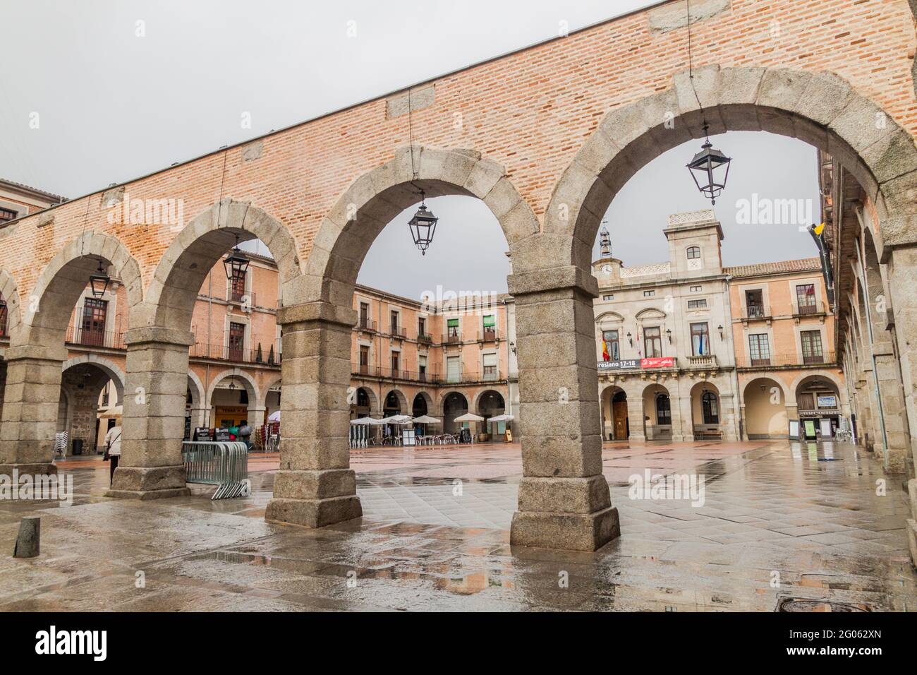 AVILA, ESPAGNE - 19 OCTOBRE 2017 : Plaza Mercado Chico Plaza Mayor Square à Avila. Banque D'Images