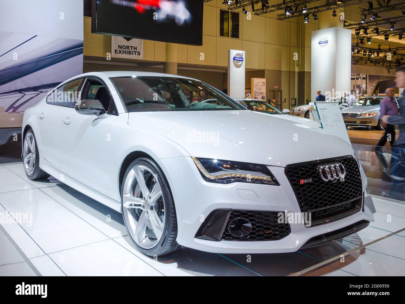 Exposition de l'Audi RS 7 2014 lors du salon international de l'auto de Toronto 2013. Le spectacle arrive à 40 ans ce 2013. Banque D'Images