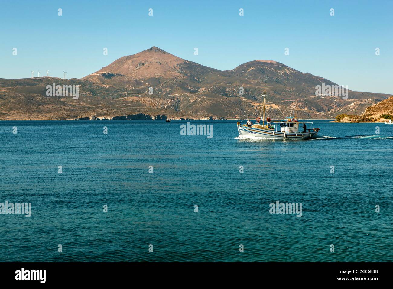 Bateau de pêche, Milos, Cyclades, Grèce, Europe Banque D'Images