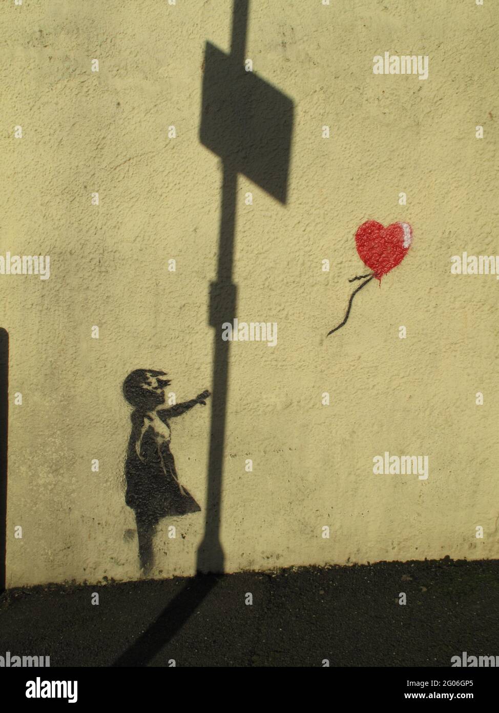 Banksy Girl avec ballon rouge Banque D'Images