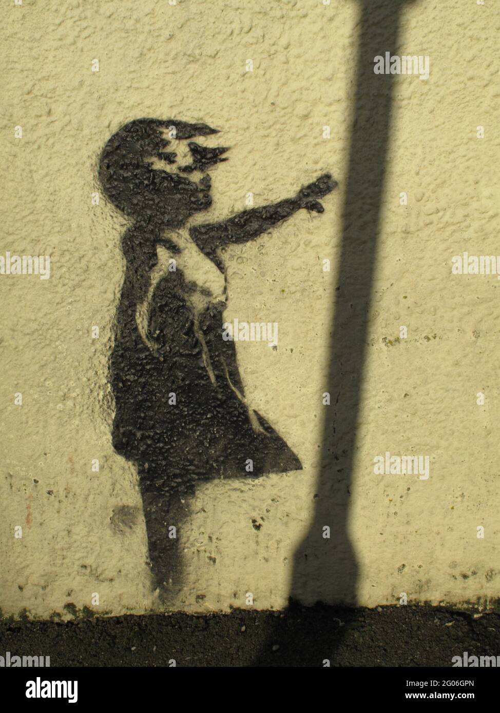 Banksy Girl avec ballon rouge Banque D'Images