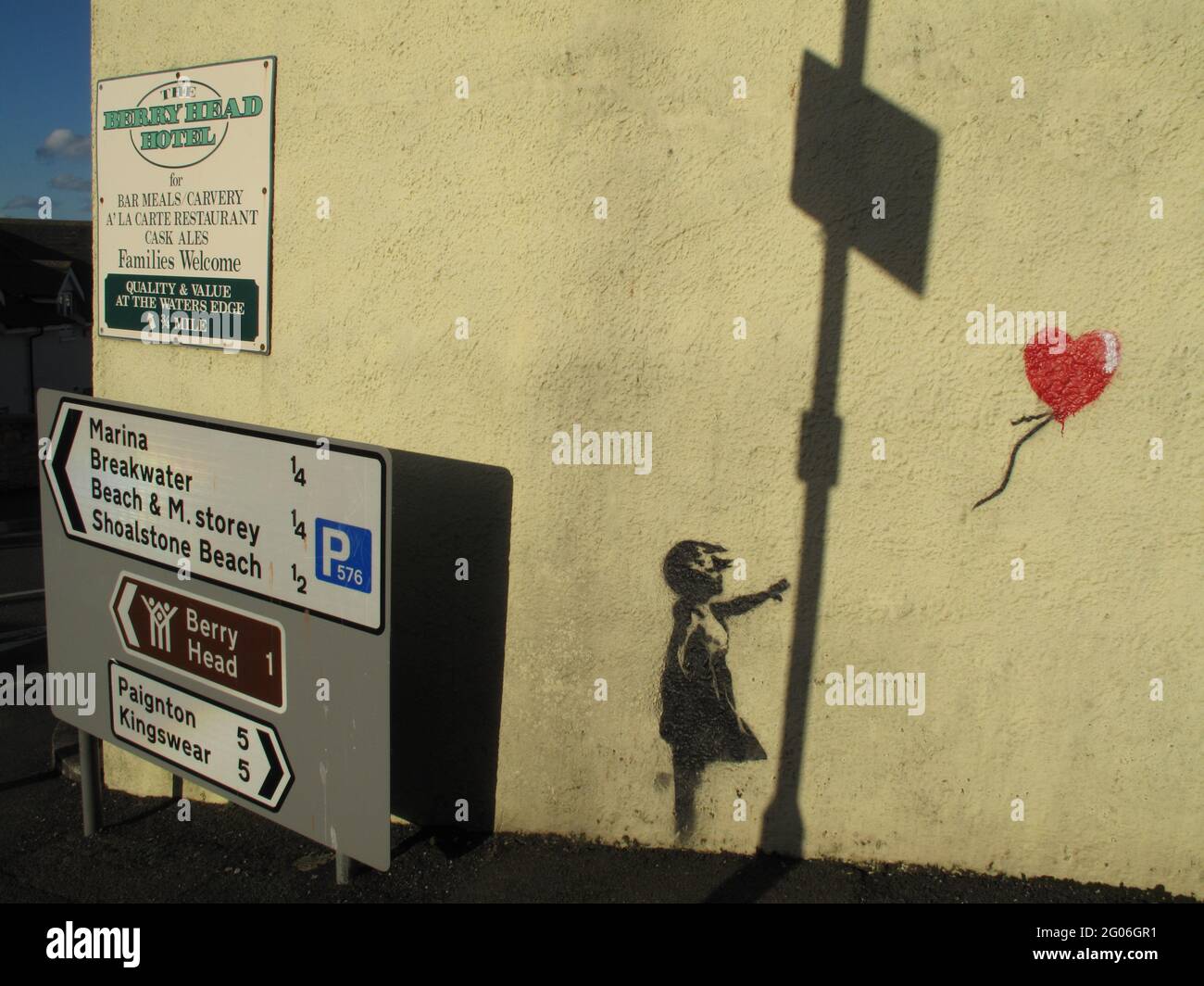 Banksy Girl avec ballon rouge Banque D'Images