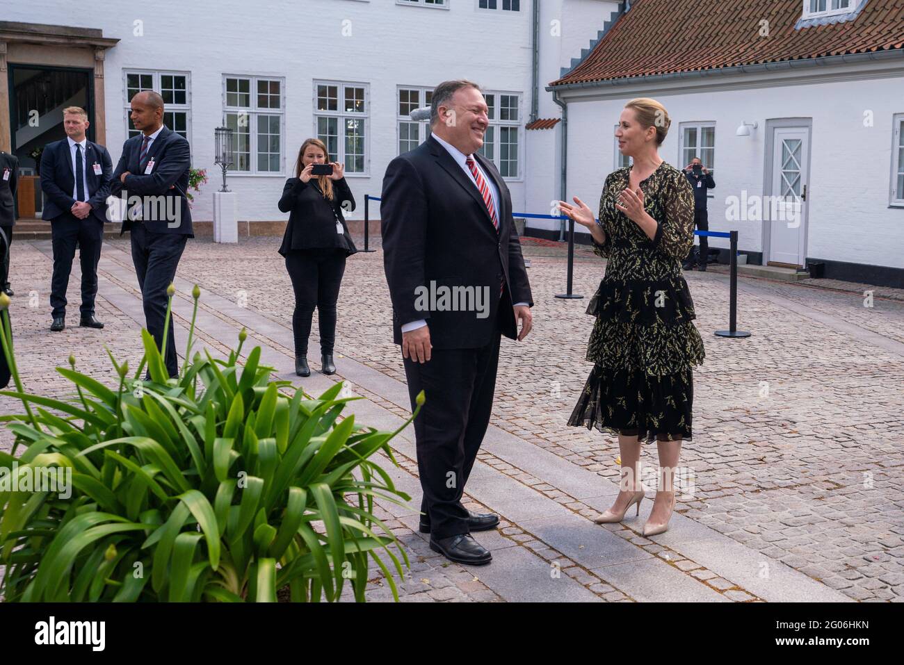 Le secrétaire d'État américain Michael R. Pompeo rencontre le premier ministre danois, Mme Frederiksen, à Copenhague, au Danemark, le 22 juillet 2020 Banque D'Images