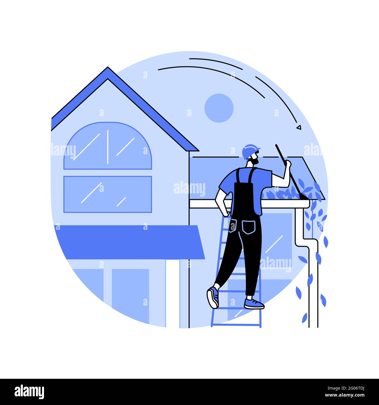 Illustration vectorielle abstraite du concept de nettoyage des gouttières. Illustration de Vecteur