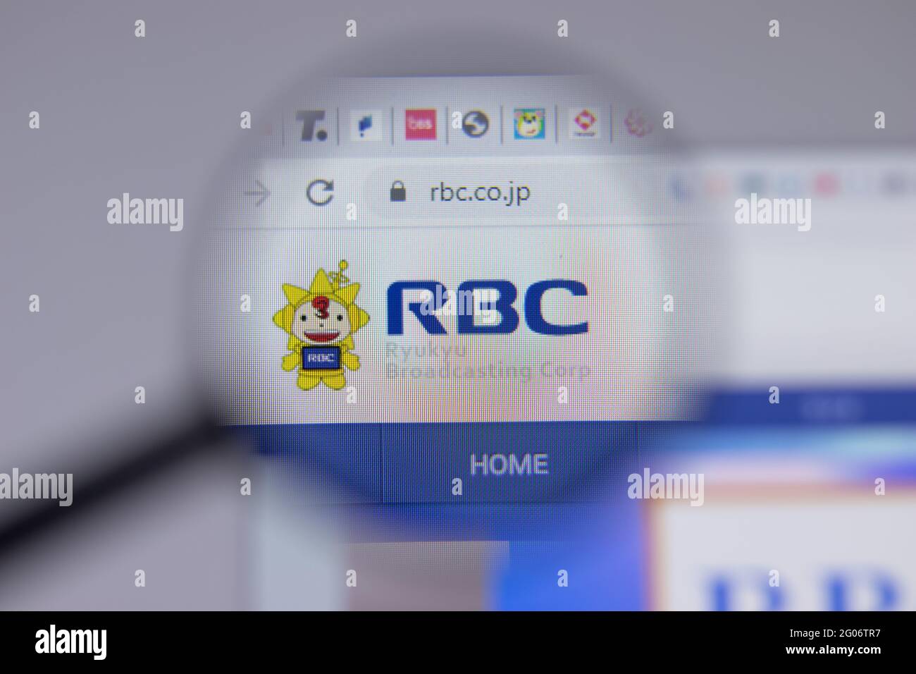Los Angeles, Californie, États-Unis - 1er juin 2021 : logo ou icône de RBC Ryukyu Broadcasting Corporation sur la page du site Web, éditorial Banque D'Images