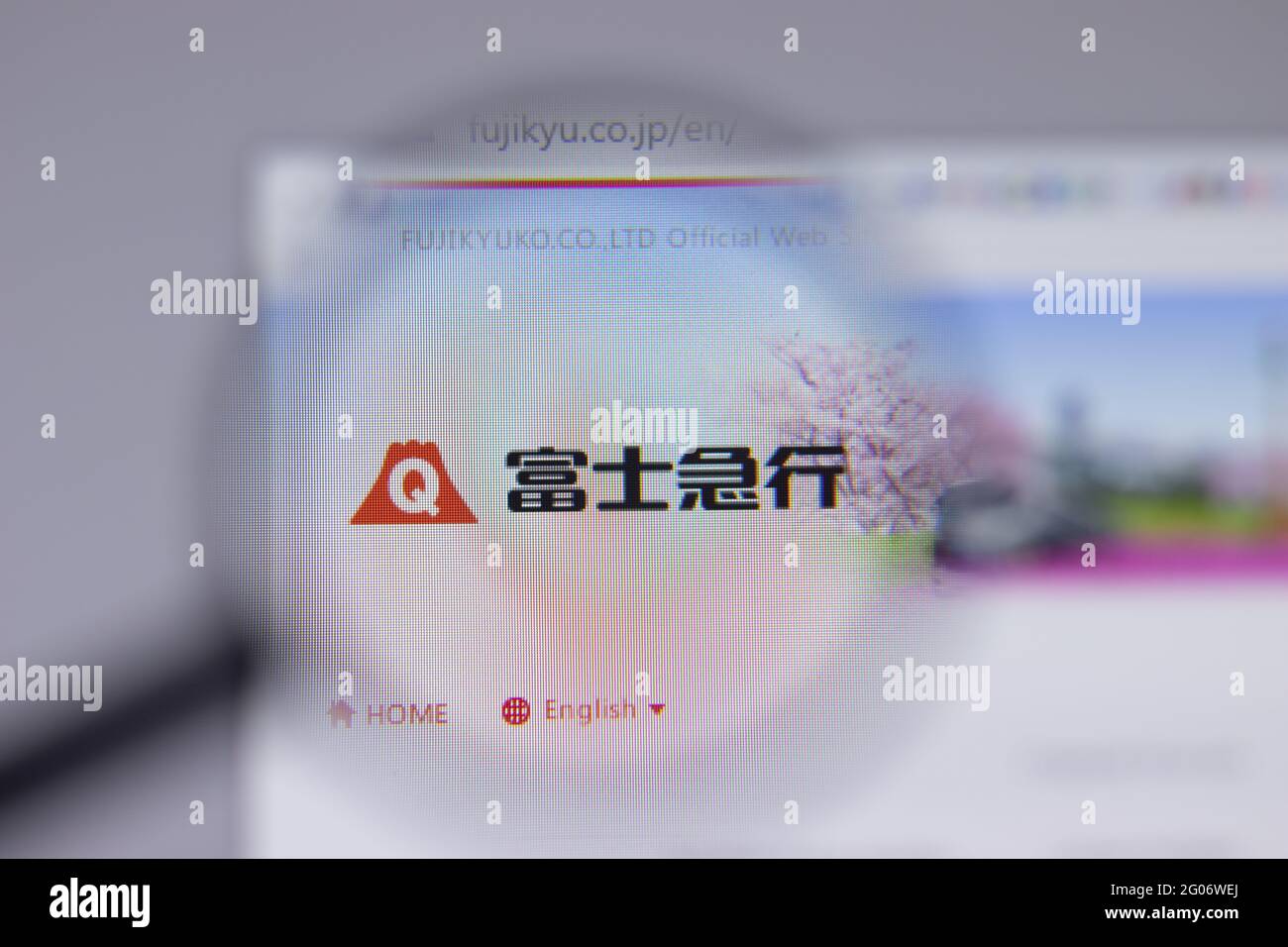 Los Angeles, Californie, Etats-Unis - 1er juin 2021 : logo ou icône Fuji Kyuko sur la page du site Web, Editorial Banque D'Images