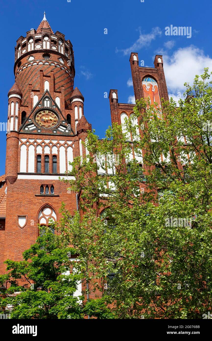 Ancien hôtel de ville Schmargendorf, Red Brick Gothique, Berlin, Allemagne Banque D'Images