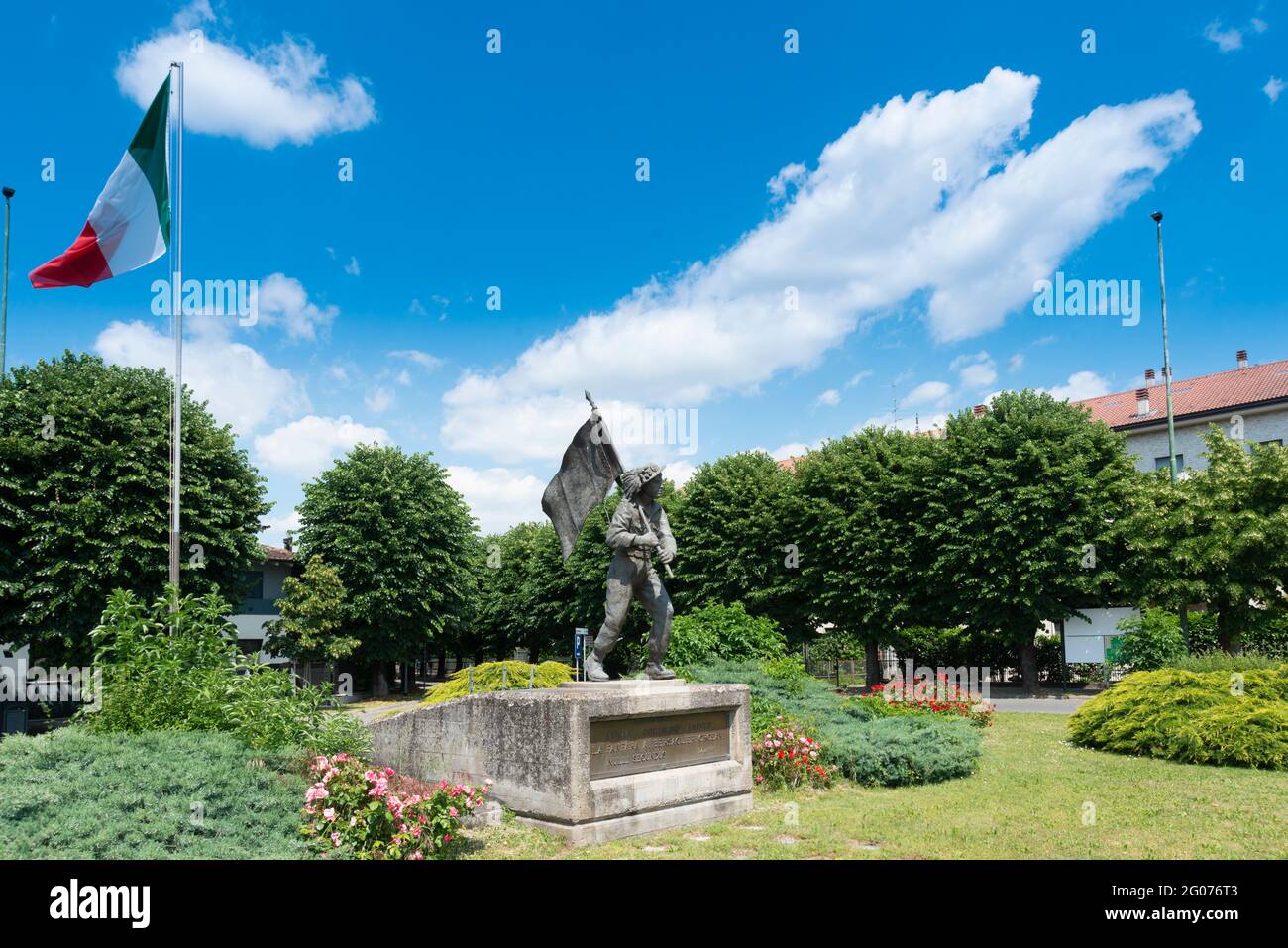 Italie, Lombardie, Orzinuovi, Bersaglieri Monument corps de l'armée italienne Banque D'Images
