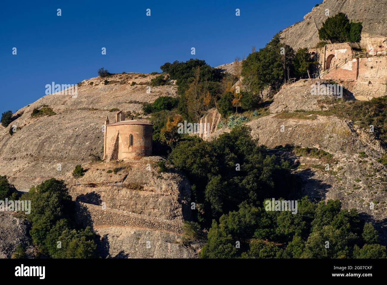 Hermitage de Sant Joan de Montserrat vu de différentes perspectives (Barcelone, Catalogne, Espagne) ESP: Ermita de Sant Joan de Montserrat, Barcelone Banque D'Images