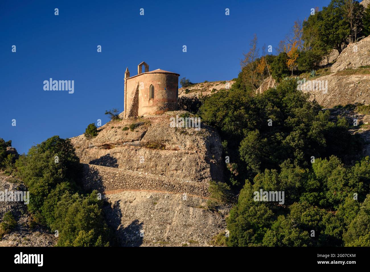 Hermitage de Sant Joan de Montserrat vu de différentes perspectives (Barcelone, Catalogne, Espagne) ESP: Ermita de Sant Joan de Montserrat, Barcelone Banque D'Images