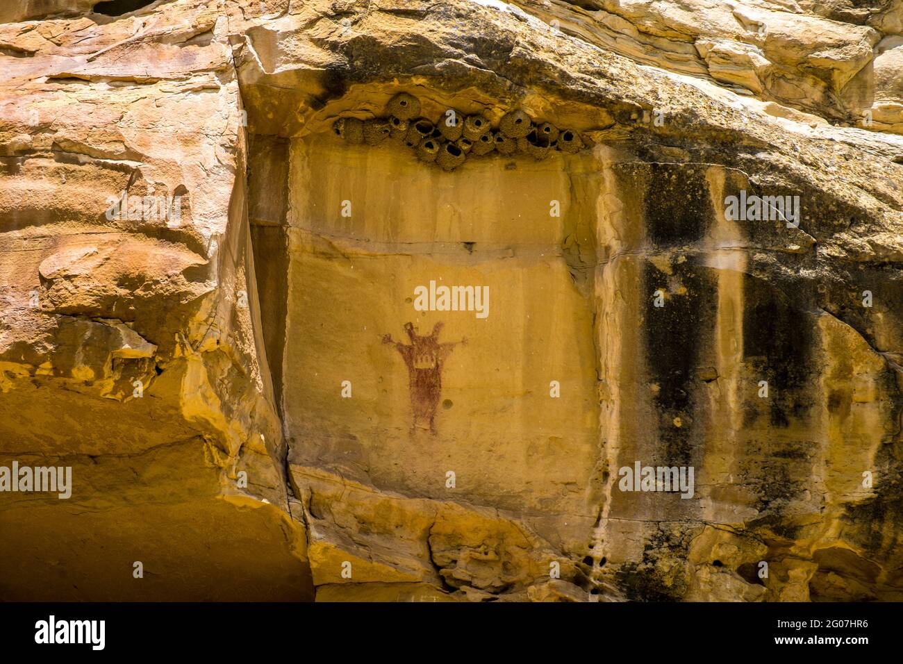 Pictogrammes au quartier historique de Canyon Pintado, près de Rangely, Colorado, États-Unis Banque D'Images