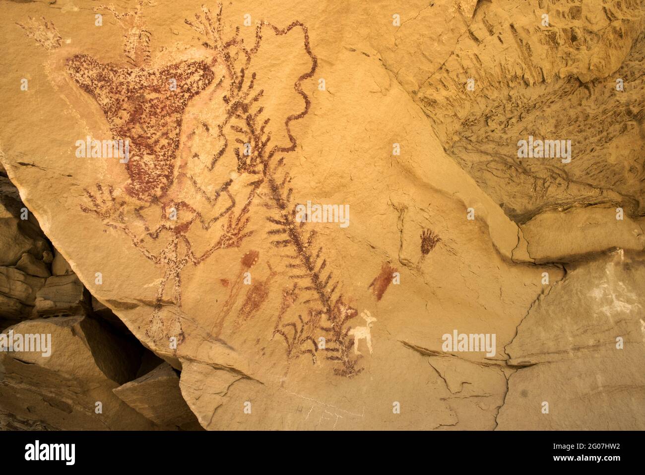 Pictogrammes au quartier historique de Canyon Pintado, près de Rangely, Colorado, États-Unis Banque D'Images