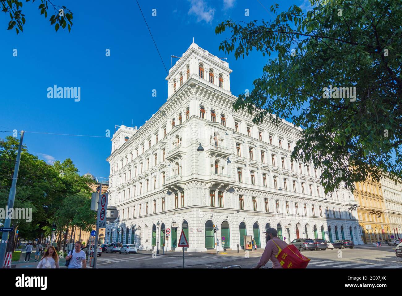 Wien, Vienne: Bâtiment Schottenring 18 à Ringstraße (périphérique) en 01. Vieille ville, Vienne, Autriche Banque D'Images