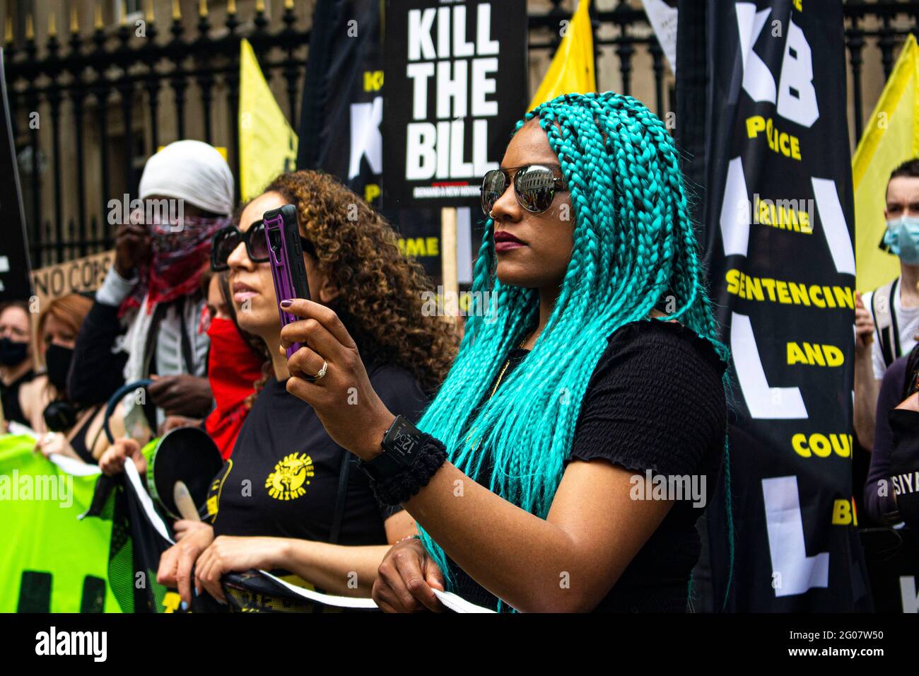 Londres, Royaume-Uni - 30 mai 2021: Tuez le projet de loi de protestation. Banque D'Images