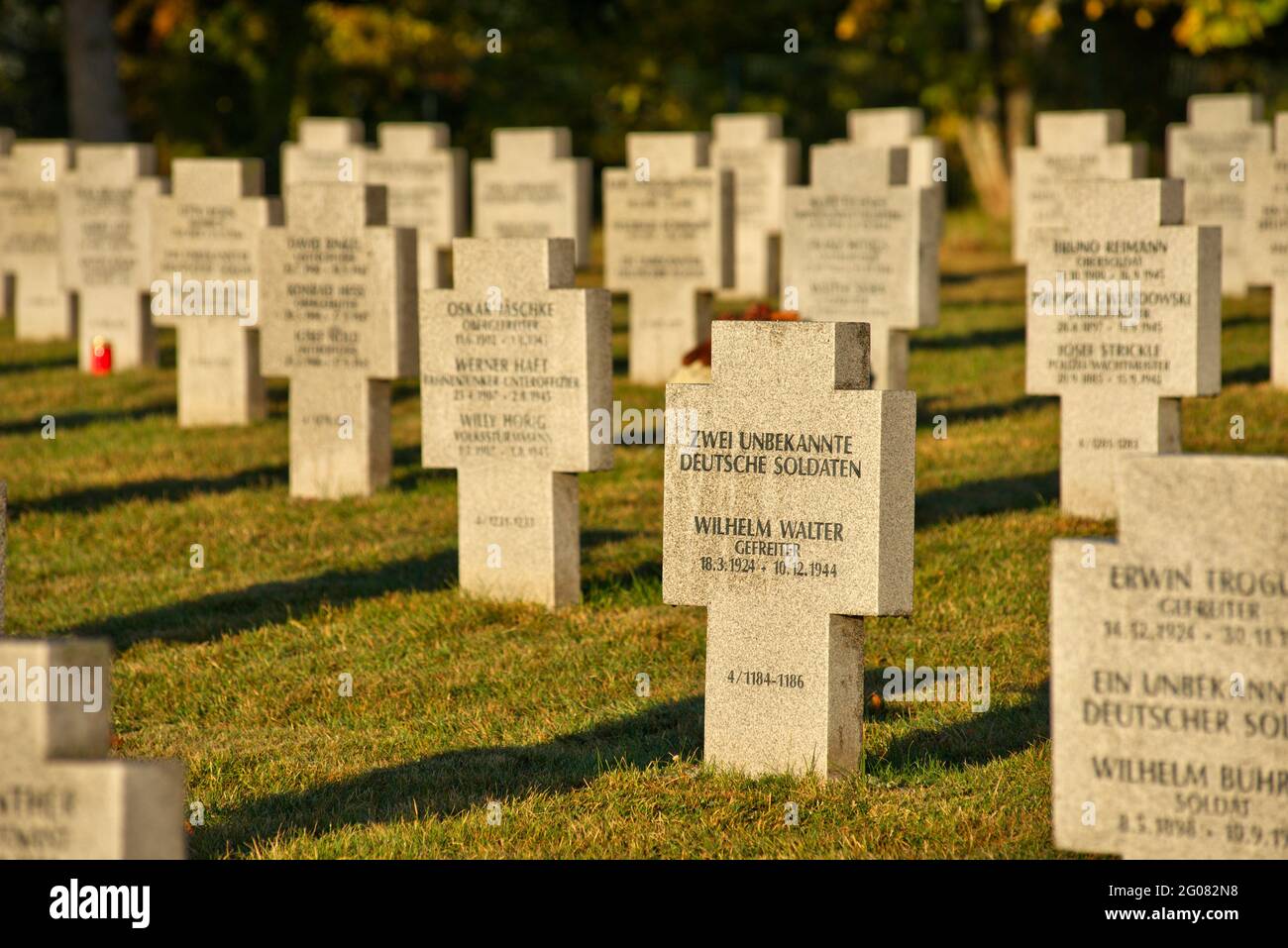 FRANCE, HAUT-RHIN (68), BERGHEIM, CIMETIÈRE MILITAIRE ALLEMAND DE GRASBERG Banque D'Images