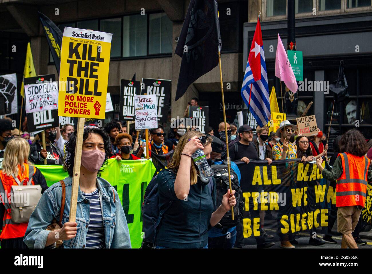 Londres, Royaume-Uni - 30 mai 2021: Tuez le projet de loi de protestation. Banque D'Images